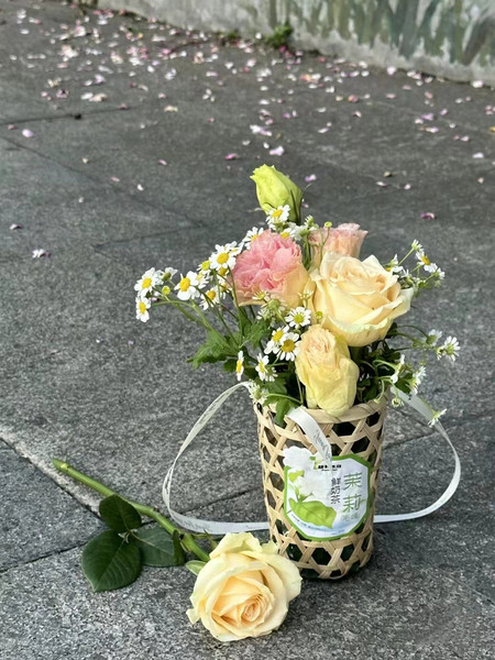 竹篓奶茶竹篓竹编杯套竹制品镂空网红打卡竹篮竹筒冰淇淋饮品杯套