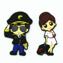  Airline first class creative Chinese captain stewardess flight attendant magnetic refrigerator sticker cute cartoon pilot
