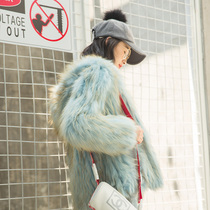 2020 Winter new red fox fur short fur coat female Korean version of car strip hooded silhouette thin coat