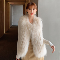 2021 New raccoon fur car vest female short slim slim slim leather fur Korean vest