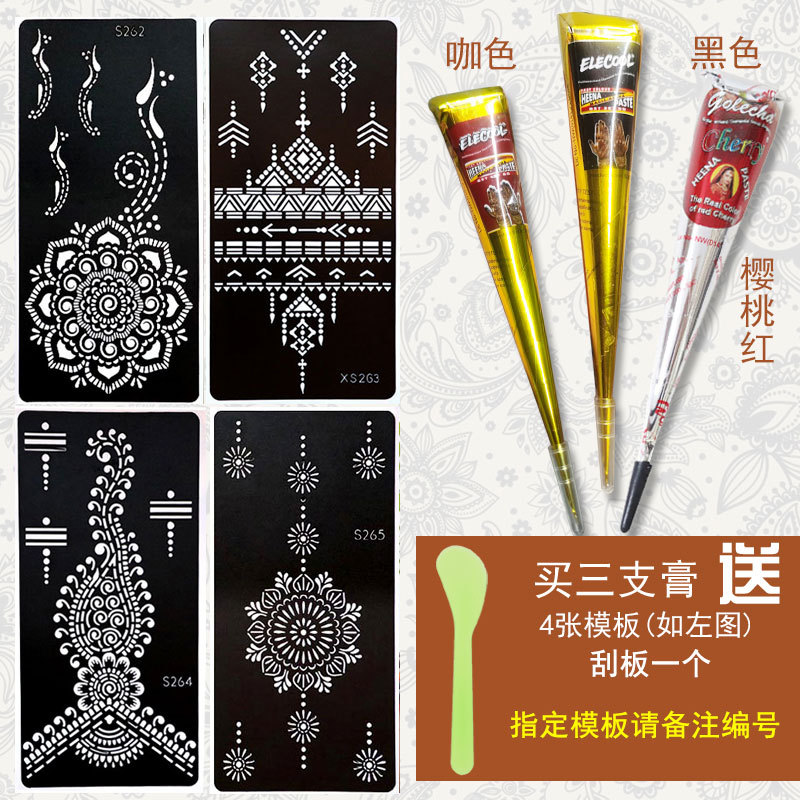 Henna Mehendi Tattoo Indian Henna Paste Tattoo Dye Semi-Permanent Body Painting