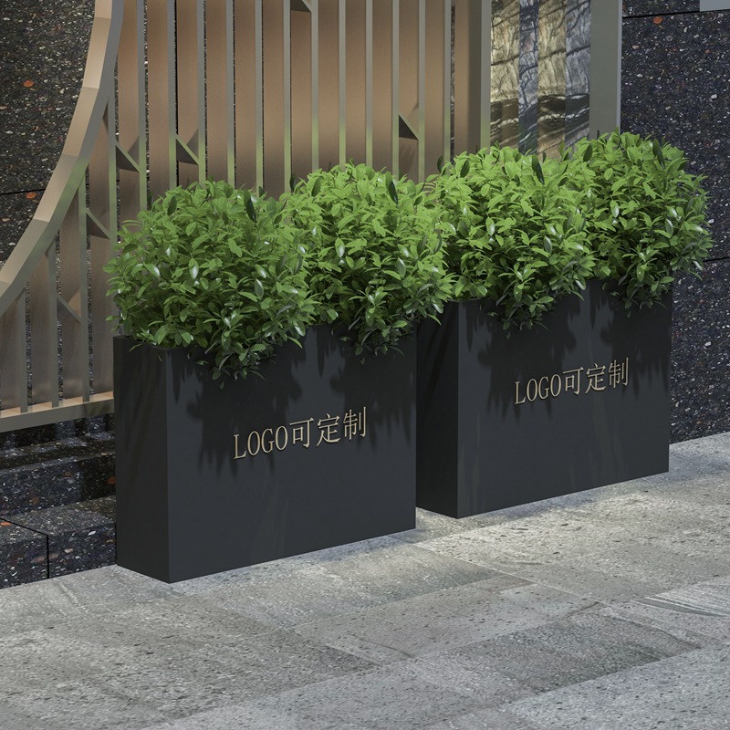 Mall Green Planting Flower Box Outdoor Commercial Street Floor Type Iron Flower Trough Gardening Flower Shelf Partition Flower Pot Combined Planting Box