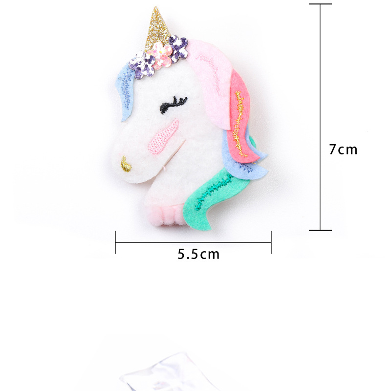 Em bé tiara kẹp tóc cô gái phụ kiện tóc bên clip kỳ lân flamingo headband thêu trang sức mới kẹp tóc giả