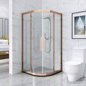 Customized stainless steel arc-shaped shower room sliding door simple bathroom tempered glass partition door factory direct sales