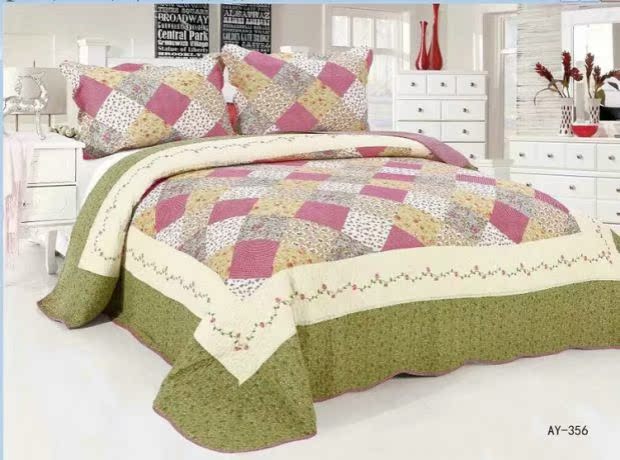 Cotton điều hòa không khí được chăn bông * Giường đôi châu Âu đơn giản cotton mùa hè mát mẻ được giặt trải giường ba bộ ga phủ giường everon
