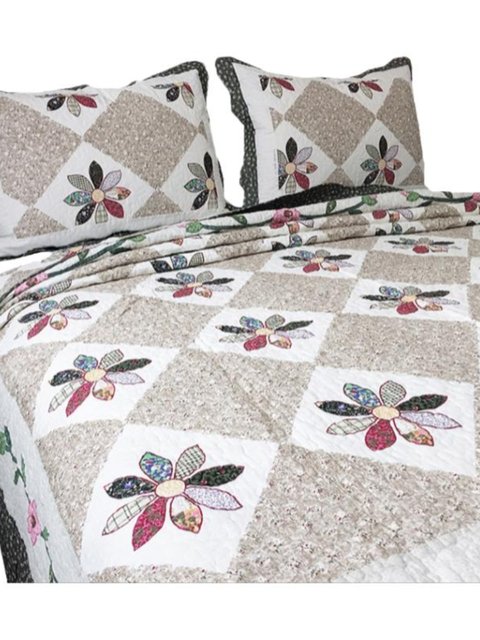 Pure cotton quilted quilt full cotton wash cotton Korean bed cover three-piece set cotton sewn kang single two-piece set bed cover