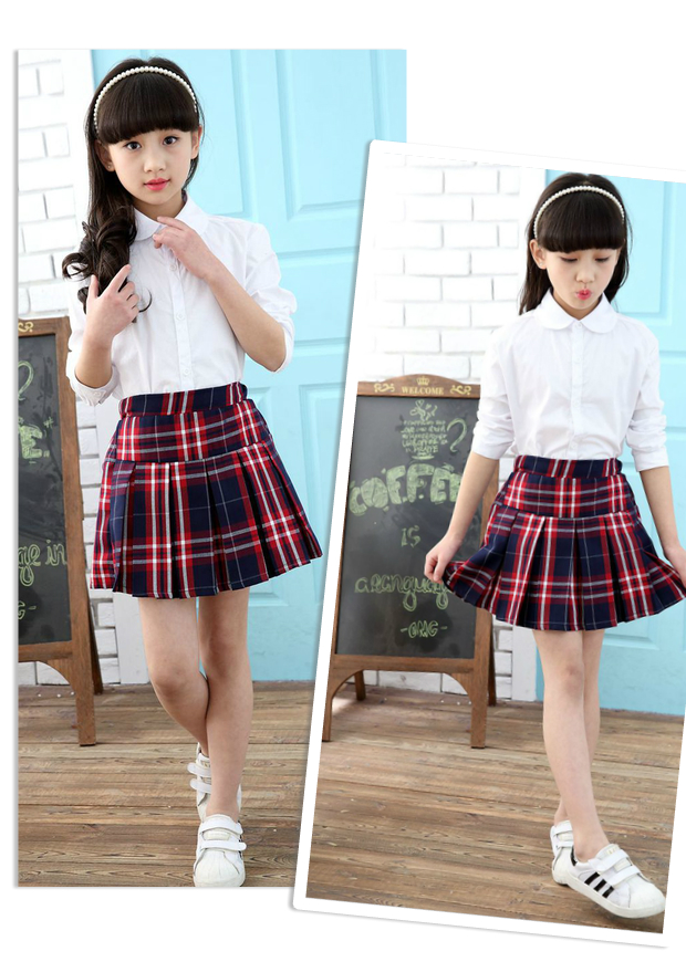 Nữ sinh áo sơ mi trắng tay dài mùa xuân và mùa thu trẻ em cotton ve áo quần áo trẻ em hàn quốc