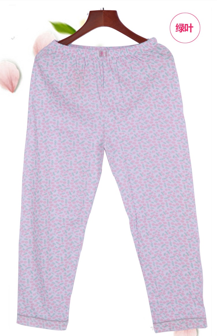Ông già mùa hè cotton mỏng phần pyjama quần mẹ trung niên cotton cộng với phân bón XL điều hòa không khí quần nhà quần gió nam