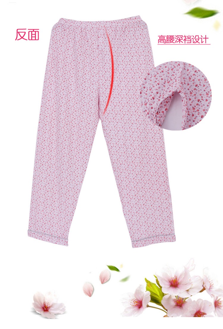 Ông già mùa hè cotton mỏng phần pyjama quần mẹ trung niên cotton cộng với phân bón XL điều hòa không khí quần nhà quần gió nam