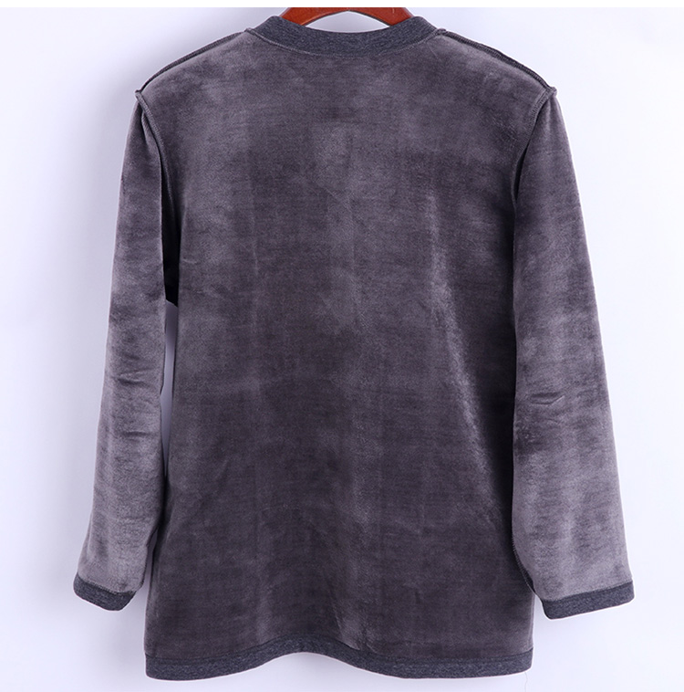 Áo len nam cộng với nhung ở người cao tuổi mở đệm mùa xuân và áo len cotton mùa thu cộng với áo ấm phân bón XL áo giữ nhiệt lót lông