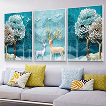5d Diamond painting 2021 New Full diamond living room European style fortune elk triple painting cross stitch masonry Crystal stickers