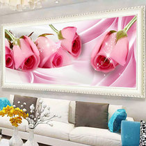 Diamond painting 2021 new living room full diamond rose crystal cross stitch embroidery own embroidery modern simple point diamond stickers