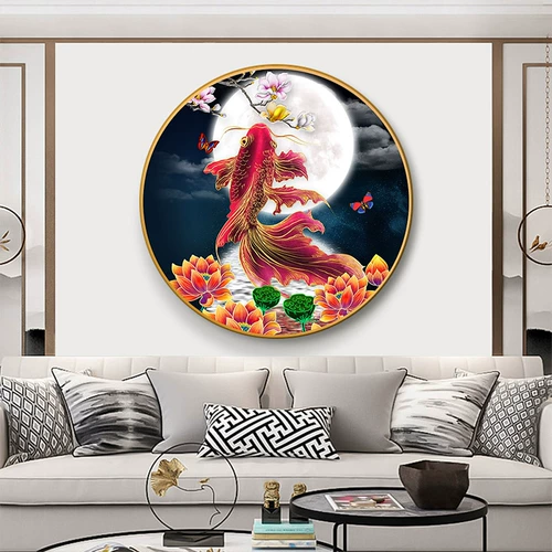 Fortune Koi Diamond Painting 2023 Новая полная алмазная гостиная хрустальная кристаллическая буровая пластырь пластырь с бриллиантовым перекрестным ходом