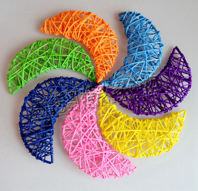 18CM rattan weaving moon rattan moon mall hotel kindergarten decoration color rattan ball wholesale