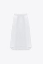 March spot ZARA domestic womens poplin midi skirt 04387079250 4387 079