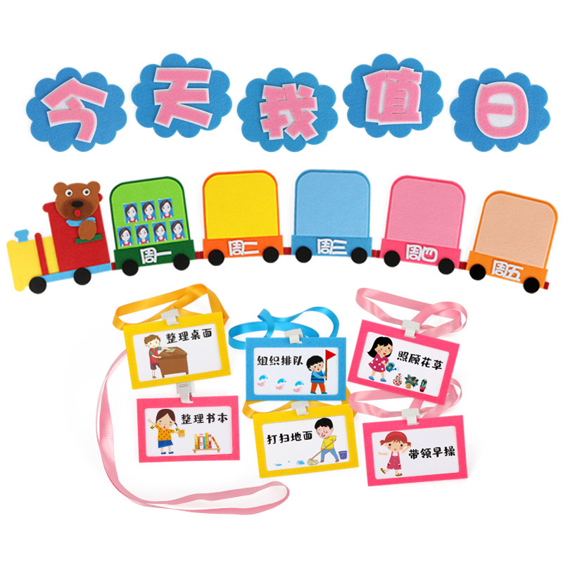 Kindergarten Ring Chuang Daily Student Table Column Class Culture Classroom Layout Today I Duty Day Brand Decoration Wall Sticker List