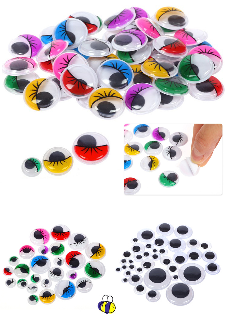 Đồ chơi sáng tạo cho trẻ em với chất kết dính DIY nhãn cầu hoạt động dán mắt đen và trắng mẫu giáo sản xuất vật liệu thủ công thiệp tết handmade