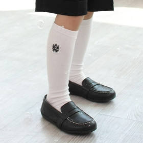In stock [Yansong Dress] Genuine pure cotton mid-calf socks for boys and girls with crown labels imported from South Korea, available in black and white