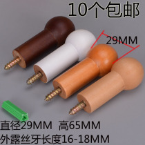 DIY solid wood adhesive hook Creative clothes hook adhesive hook rack single hook Wall wardrobe hanging hook round head