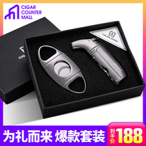 CIGARLOONG cigar cutter lighter set cigar tools CIGARLOONG stainless steel cigar cutter pliers punch