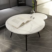 Nordic simple marble coffee table modern small apartment living room round combination light luxury ins style small tea table
