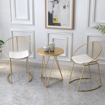 Net red Nordic milk tea shop dining table and chair ins chair small round table and chair combination simple modern home balcony Leisure