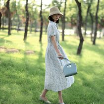 Pear shaped body cotton dress summer sister wind summer dress slightly fat dress small Daisy floral skirt 2021 New