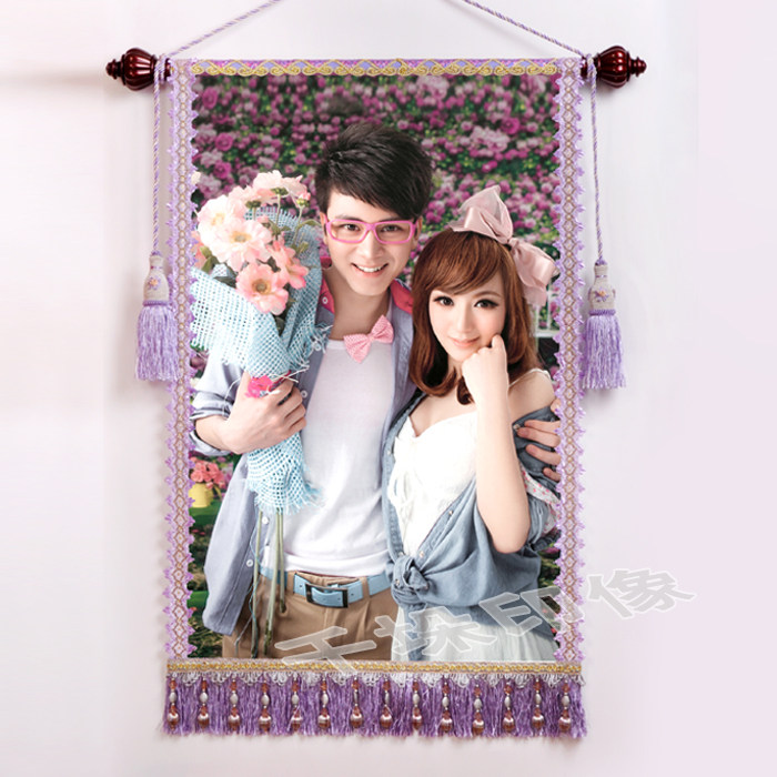 Come photo Photo Wedding Dress Children Photo Gallery Tapestry Decoration Hanging Painting Nordic Style Silk Painting Buzl Union Scrolls