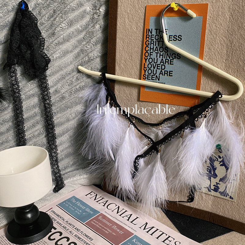 Floating Feather T-String Panties for Women, Hollow Breathable Nude Feel Briefs