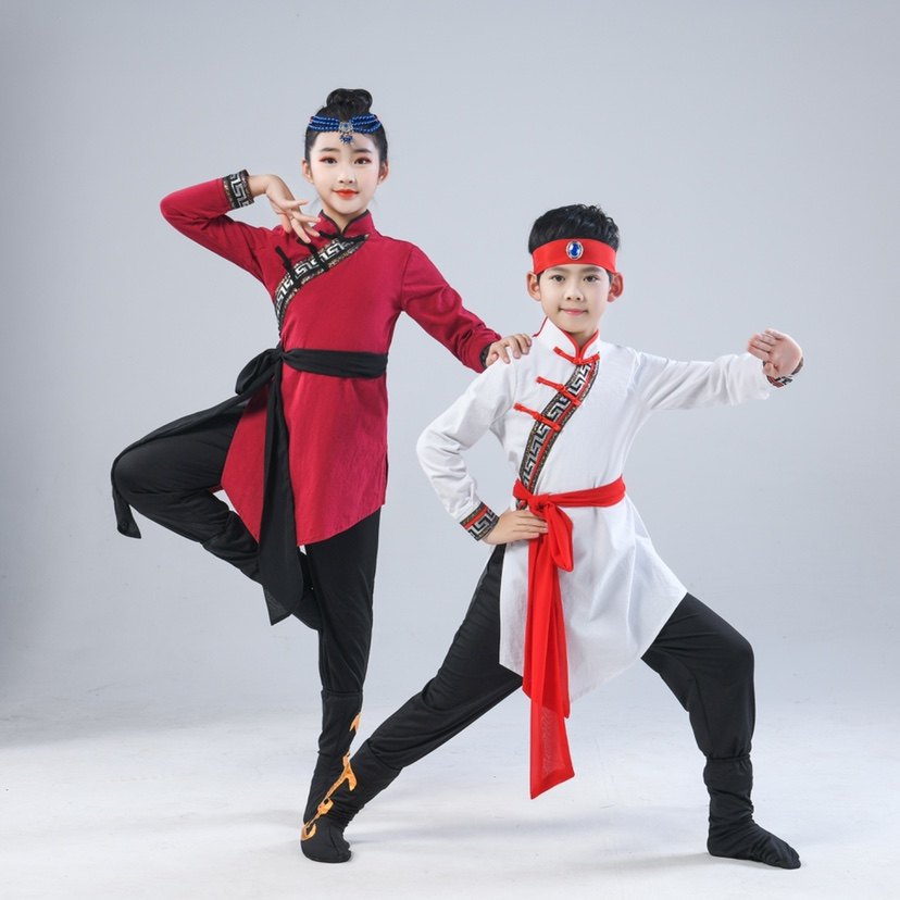 Children's ethnic minority clothing boys and girls Mongolian dance clothing Liuyi children's performance clothing Mongolian robe performance clothing
