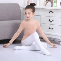 One-piece childrens performance Flesh-colored professional base dance coat jacket black and white velvet ballet boy girl