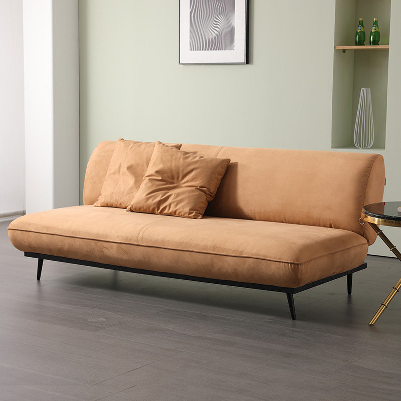 Good night small family frosted fabric sofa bed foldable push and pull triple-person living room sitting and multi-functional dual use