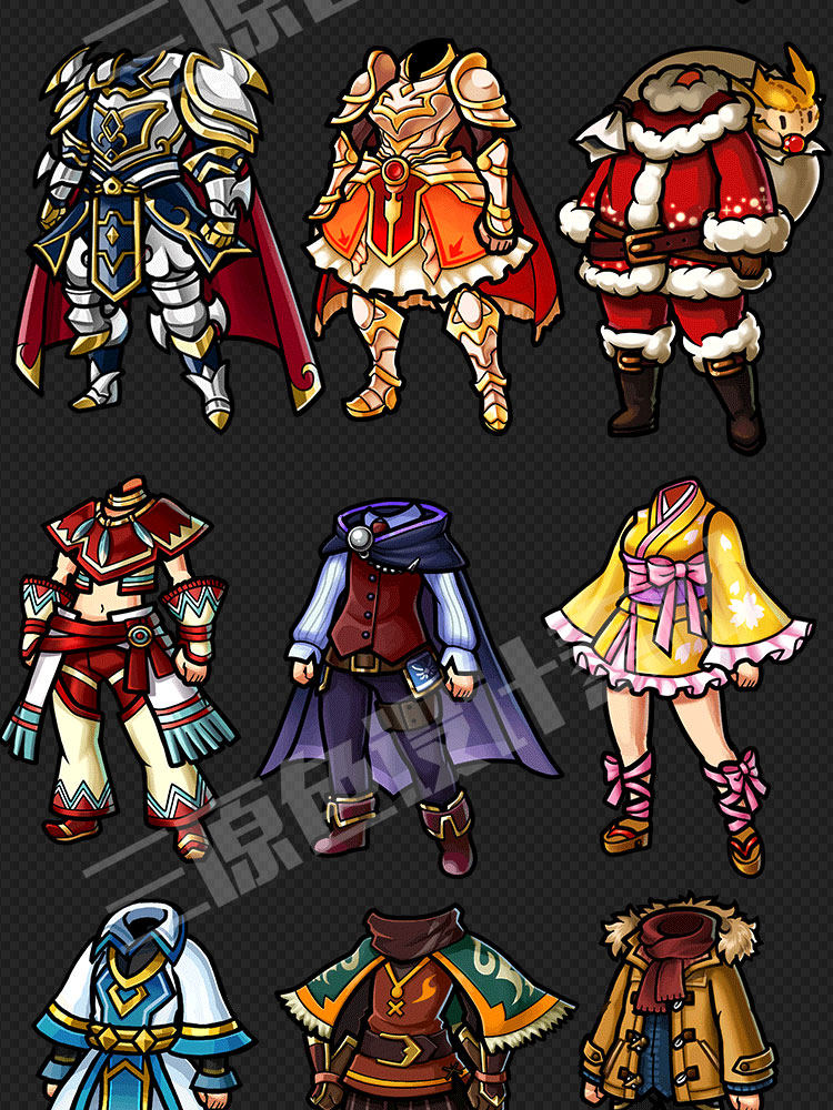 1000多枚日韩Q版手游 道具 套装 成套 武器 超大装备物品 图标