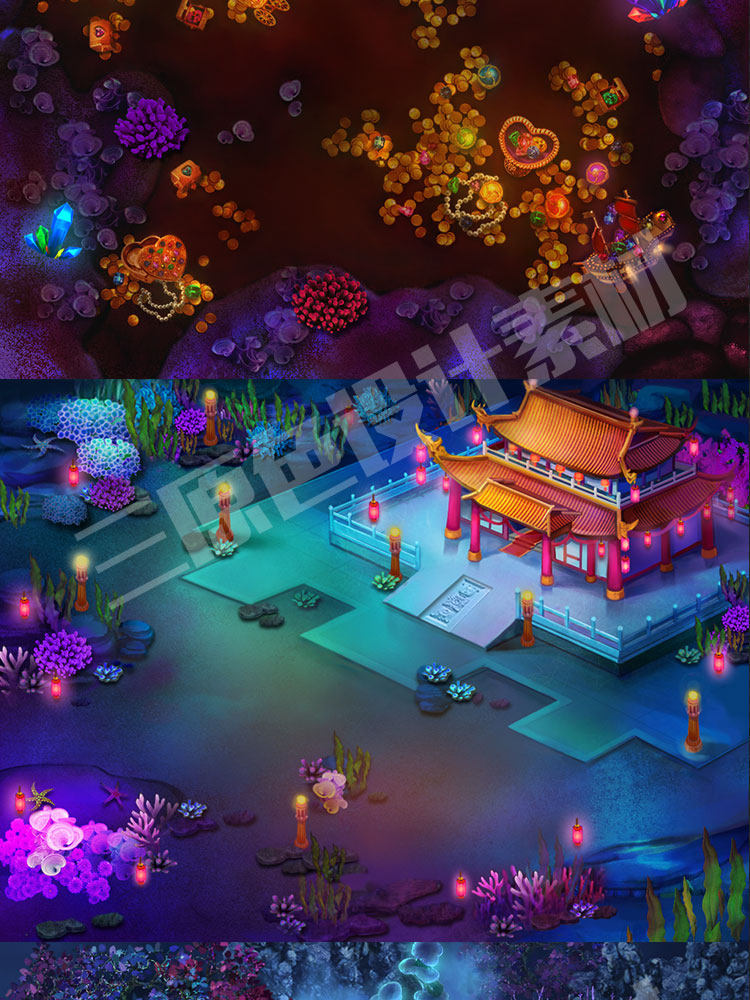 高清捕鱼捕鸟 两套美术源文件 UI界面/PSD/道具场景 游戏美术资源