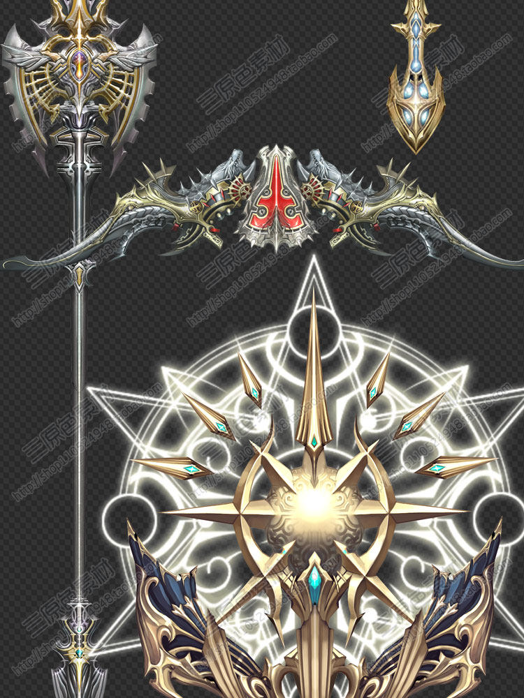 游戏美术素材资源网游武器装备参考素材 超炫酷技能JPG/PSD源文件