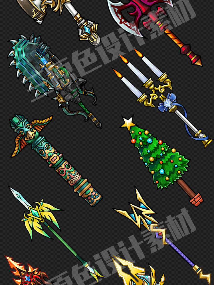 1000多枚日韩Q版手游 道具 套装 成套 武器 超大装备物品 图标