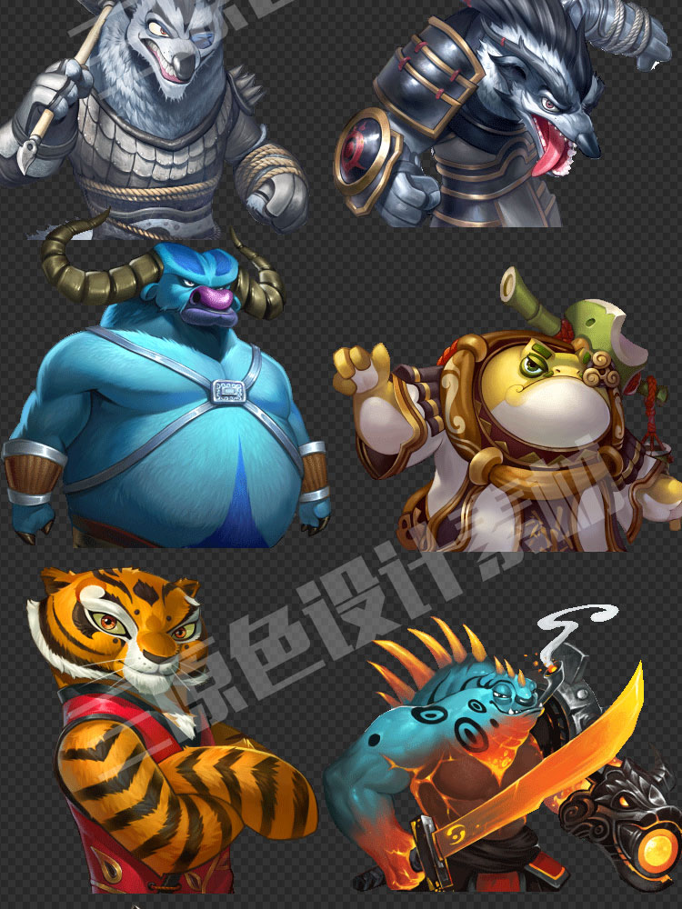 Q版卡通武侠传统中华风古风/美术资源素材/熊猫3/界面UI原画参考