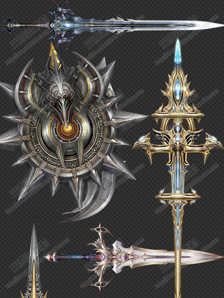 游戏美术素材资源网游武器装备参考素材 超炫酷技能JPG/PSD源文件