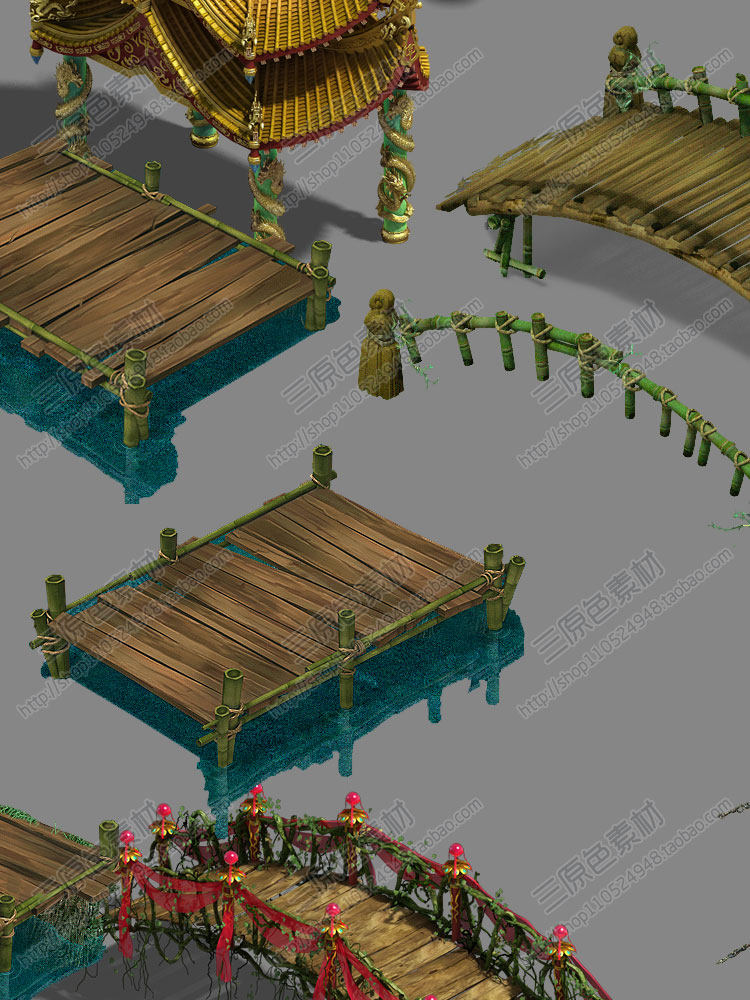 2.9G 游戏场景修图资源/2.5D写实场景 修图素材 场景物件大合集