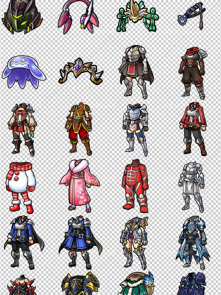 1000多枚日韩Q版手游 道具 套装 成套 武器 超大装备物品 图标