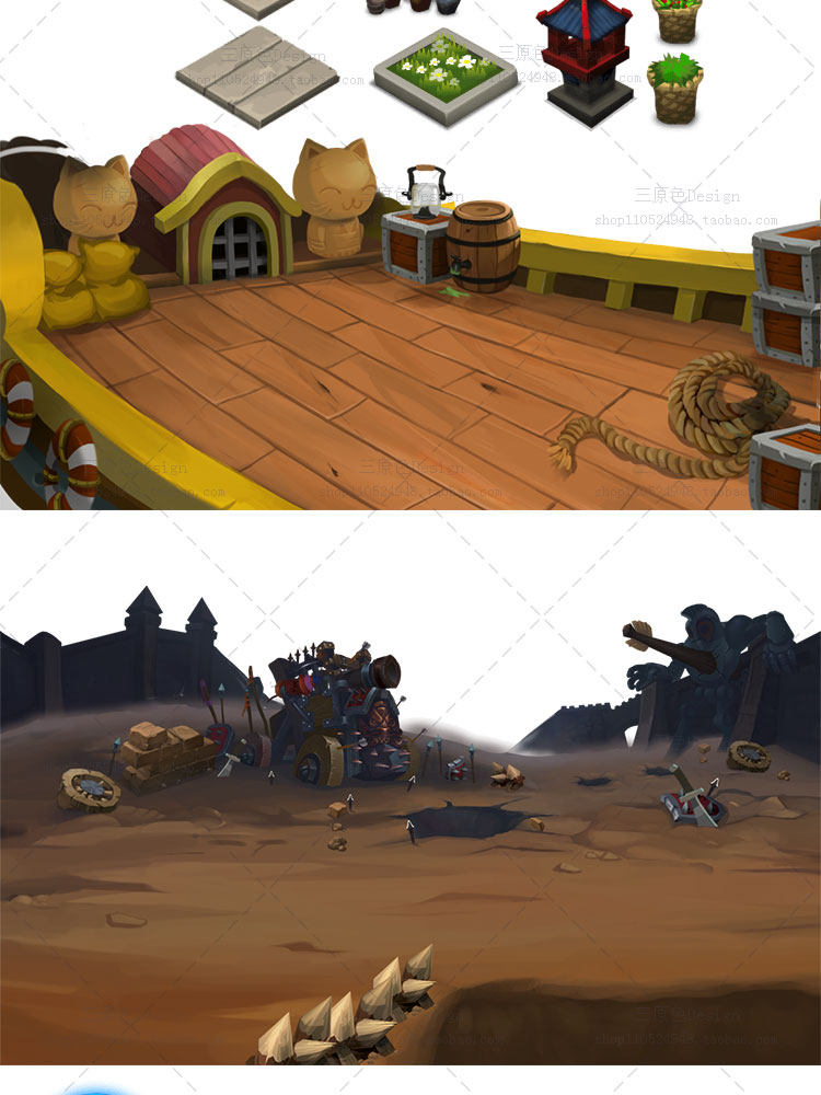 游戏美术资源/韩游三国全套UI素材/界面/图标/音效特效/场景/骨骼