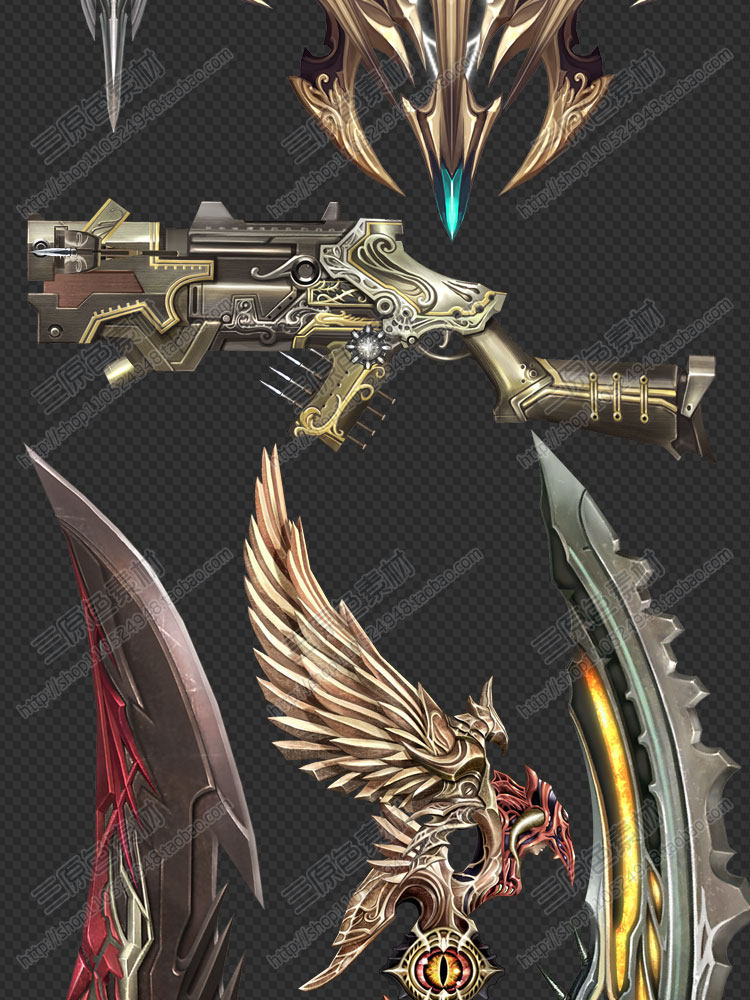 游戏美术素材资源网游武器装备参考素材 超炫酷技能JPG/PSD源文件