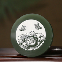 Flower blossom rich jade pendant Russian duck egg green jasper Runyu Hetian jade pendant jade pendant 55g