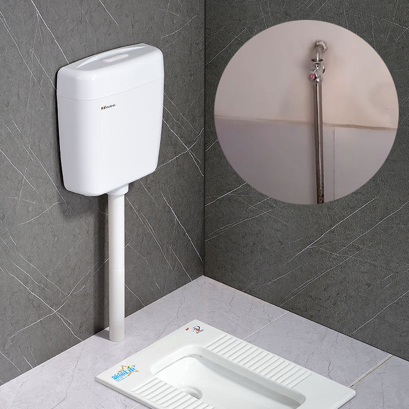 Old-fashioned press drain valve to change the water tank to hide the back of the water inlet into the toilet for household powder room squat pit