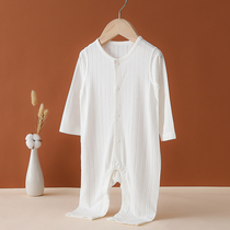 Bamboo fiber 0-3 years old summer newborn jumpsuit long sleeve thin men and women air-conditioning clothing baby climbing clothing