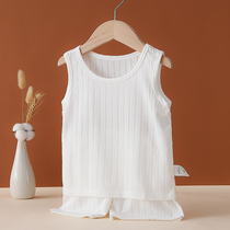 Baby summer bamboo fiber thin vest set baby underwear belly belly sling for boys and girls belly sling