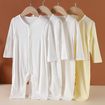 Summer baby long sleeve jumpsuit Ha clothes thin bamboo fiber children climbing clothes air conditioning clothing men and women Baby Pajamas