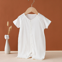 Newborn baby ha clothing cotton baby climbing suit short sleeve conjoined summer thin air conditioning clothing childrens pajamas summer