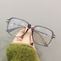 Myopia glasses female frame anti-blue radiation protection ultra-light retro plain color Net red can be equipped with finished products have degree tide