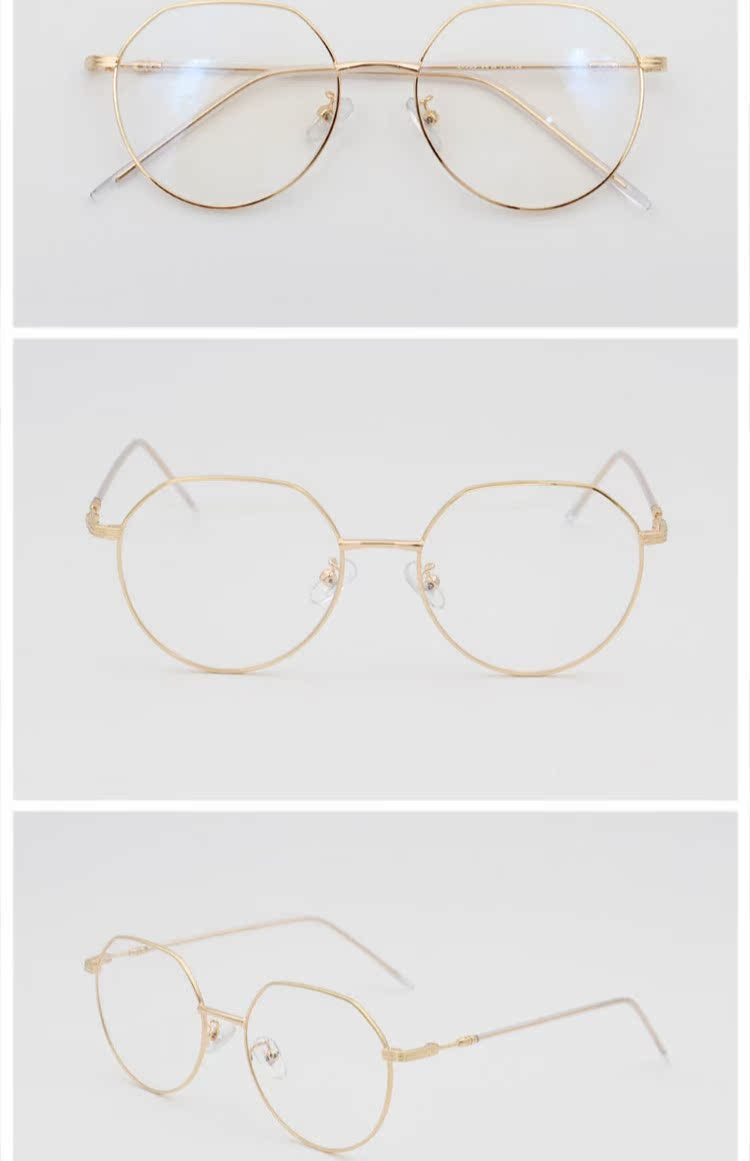 Kính cận thị nữ bức xạ ánh sáng màu xanh kính phẳng khung retro siêu nhẹ không đều có thể được trang bị với thành phẩm kính tom ford